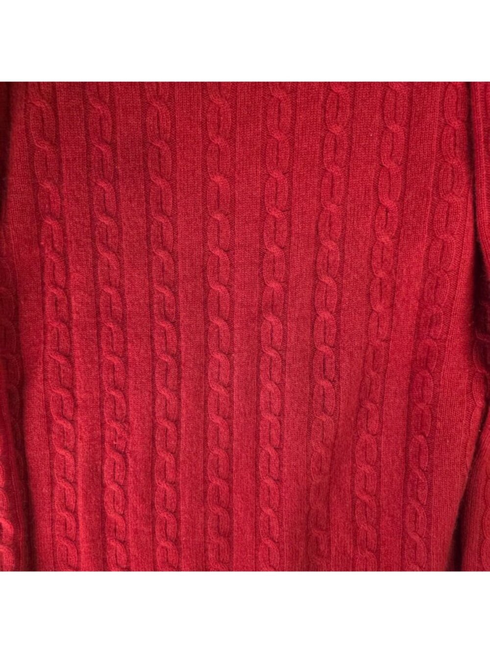 Grant Thomas Mens XL Red Cashmere Cable Knit Sweater Two-Ply Soft Classic Style - Picture 2 of 9